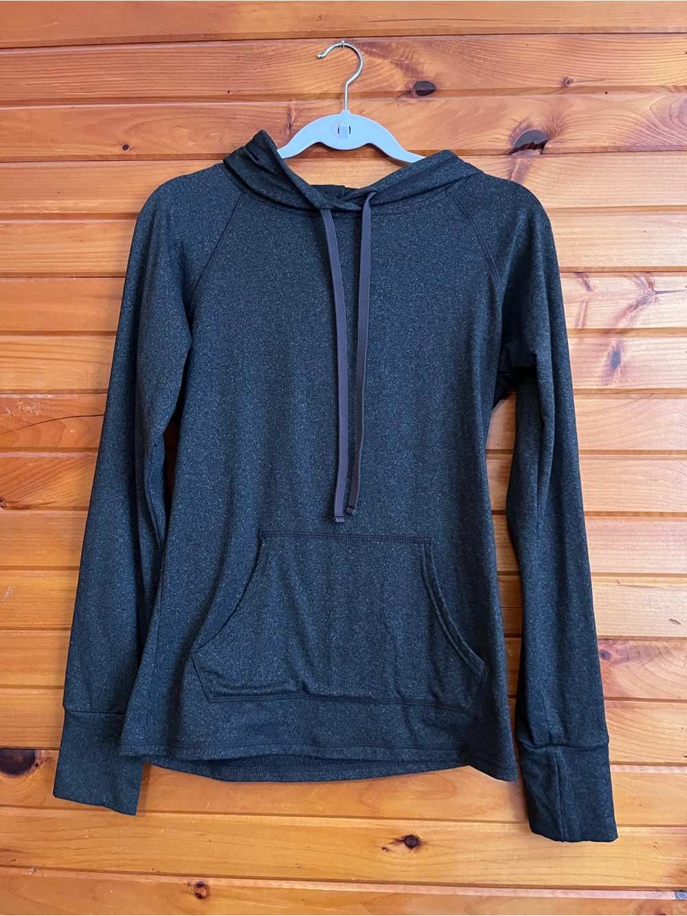 Casual Hooded Pullover Sweatshirt - Dark Heathered Grey